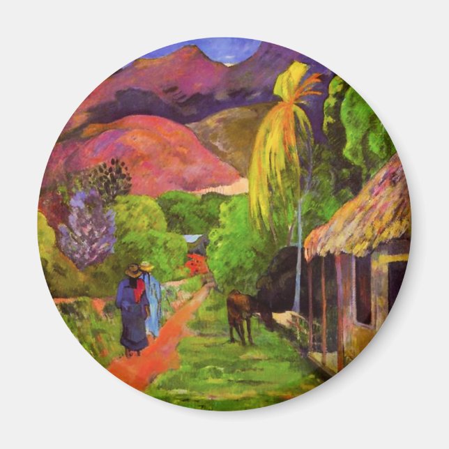 Gauguin Road i Tahiti Magnet (Framsidan)