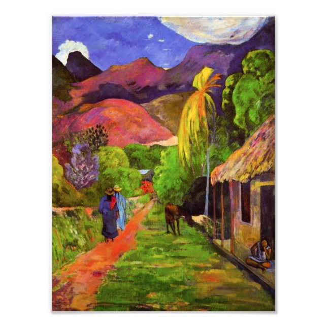 Gauguin Road i Tahiti Photo Print Fototryck (Framsidan)