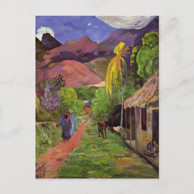 Gauguin - Road in Tahiti Helg Vykort (Framsida)