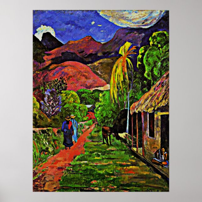 Gauguin - Road in Tahiti Poster (Framsidan)