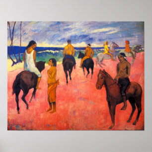 Gauguin ryttare på strandaffischen poster