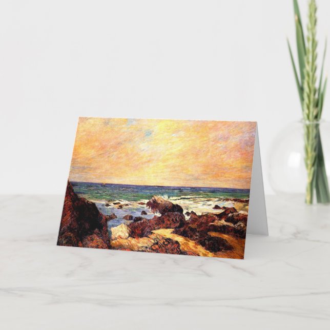 Gauguin - Sten and Sea, 1886, målning Kort (Framsida)