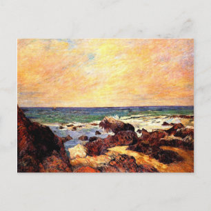 Gauguin - Sten and Sea, 1886, målning Vykort