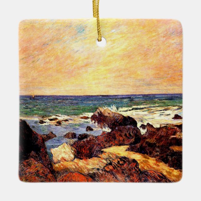Gauguin-Sten och sjön Julgransprydnad Keramik (Framsida)
