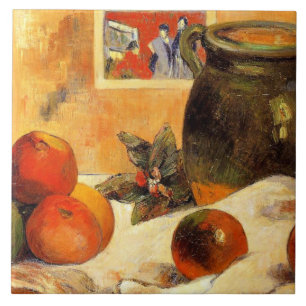 Gauguin - Stilla livet med japansk utskrift, Kakelplatta