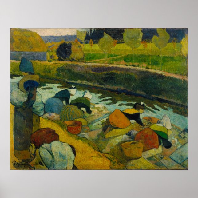 Gauguin - Tvätterskor 1888 Poster (Framsidan)