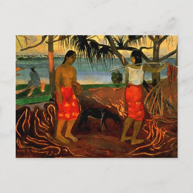Gauguin - Under Pandanus Träd Vykort (Framsida)