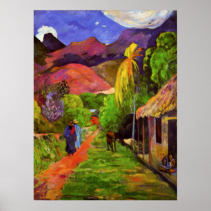 Gauguin väg i den Tahiti affischen Poster