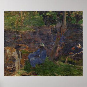Gauguin - vid Sjö kuster vid Martinique 1887 Poster