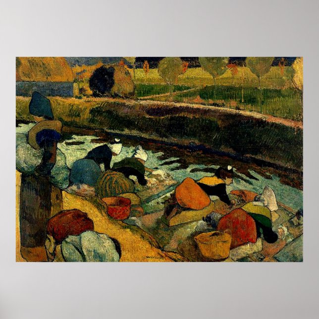 Gauguin - Washerwomen at Roubine du Roi Poster (Framsidan)