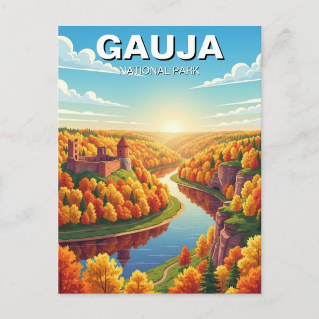 Gauja nationalpark Lettland Resa Vykort (Framsida)