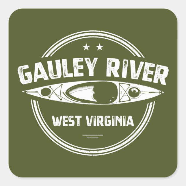 Gauley River, Väster Virginia Fyrkantigt Klistermärke (Framsida)