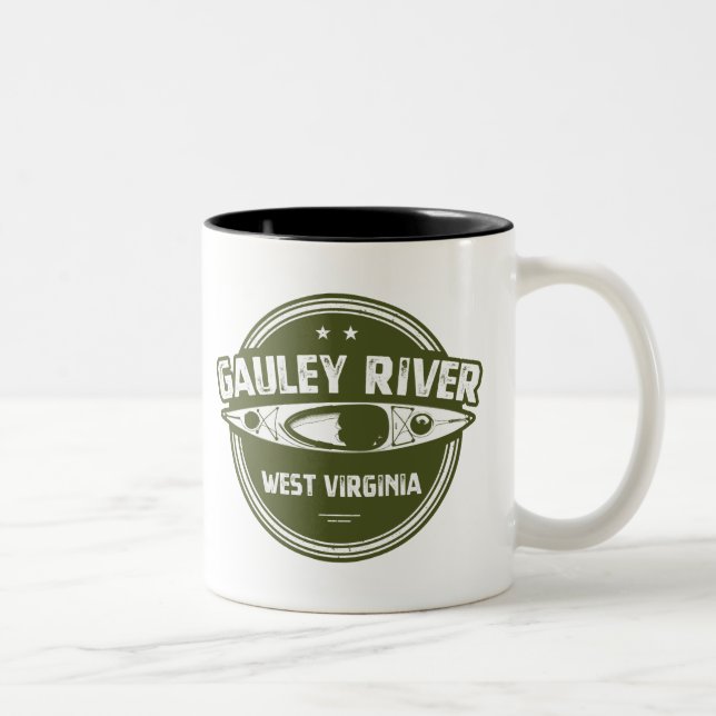 Gauley River, Väster Virginia Två-Tonad Mugg (Höger)