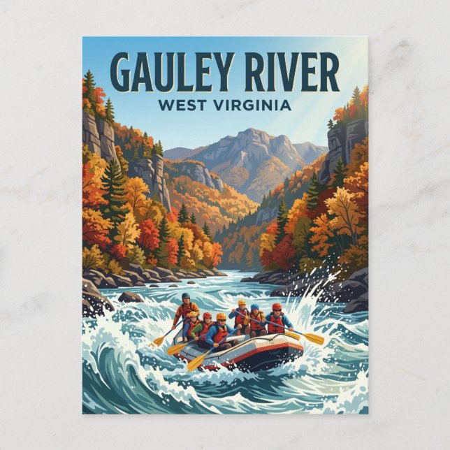 Gauley River West Virginia Vykort (Framsida)