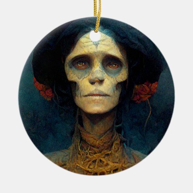 Gaunt Dam Fantasy Sci-Fi Julgransprydnad Keramik (Framsidan)