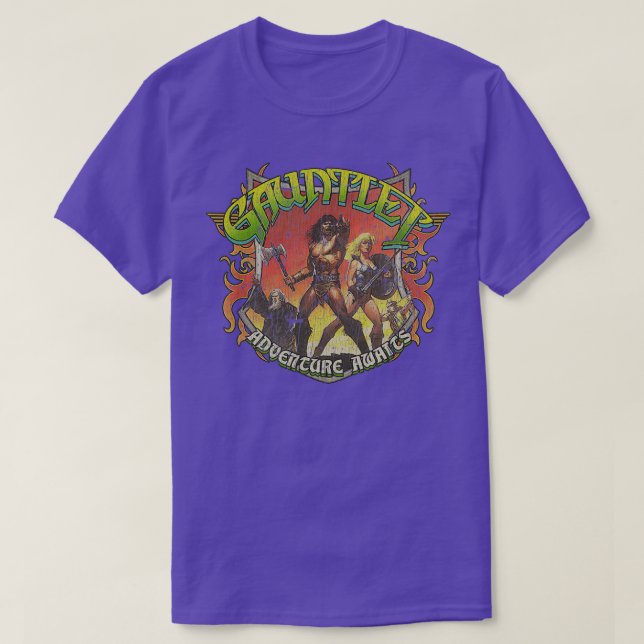 Gauntlet Äventyr Awaits 1985 T Shirt (Design framsida)