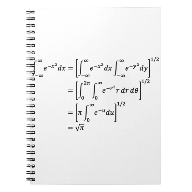 gaussisk integral, matematik och vetenskap anteckningsbok (Framsidan)