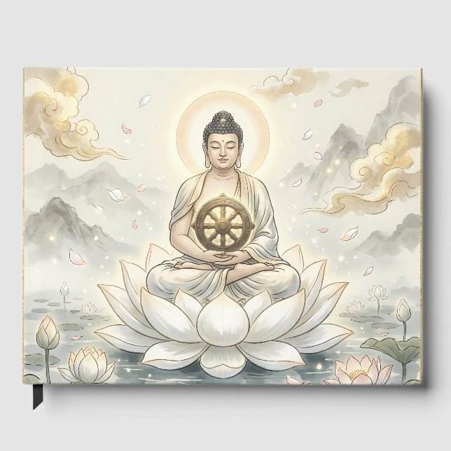 Gautam Buddh Meditation Konst Gästbok - Fredlig  (Framsida)