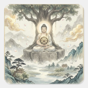 Gautam Buddh Meditation Konst Klistermärke - Fredl