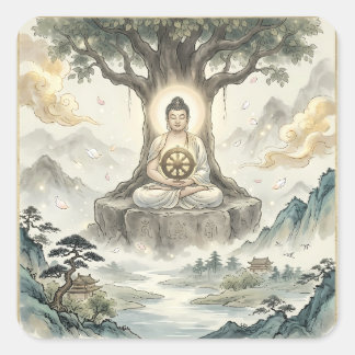 Gautam Buddh Meditation Konst Klistermärke - Fredl