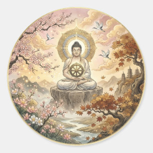 Gautam Buddh Meditation Konst Klistermärke - Fredl