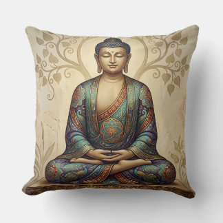 Gautam Buddh Meditation Konst Kudde - Fredlig Dham