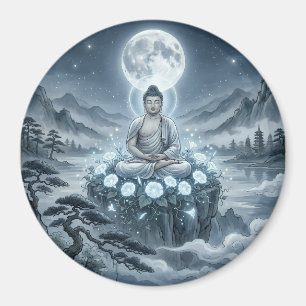 Gautam Buddh Meditation Konst Magnet - Fredlig Dha