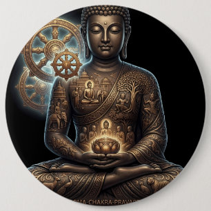 Gautam Buddh Meditativ Knapp Dhamma Symbol Des