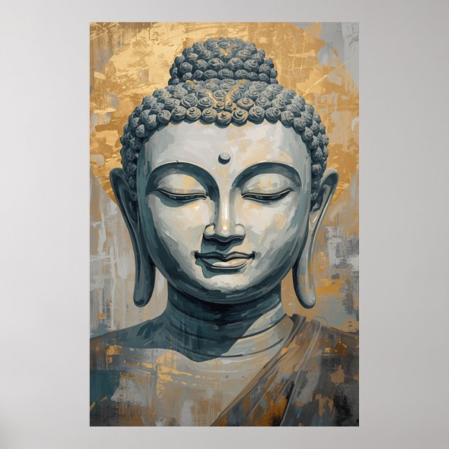 Gautam Buddha andlig väggkonst (Framsidan)