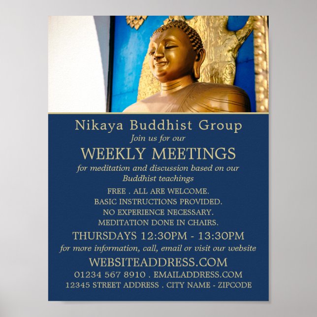 Gautama Buddha, buddhist Group Advertising Poster (Framsidan)