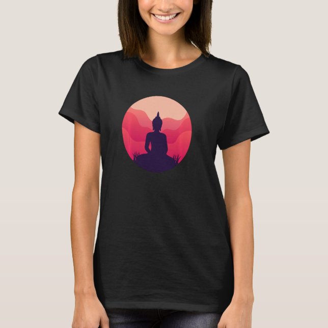 Gautama Buddha Buddhistisk Meditation Andlig Zen Y T Shirt (Framsida)