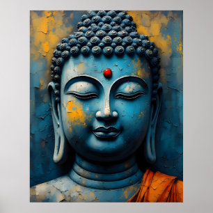 Gautama Buddha-målning - Modern impasto-konst Poster
