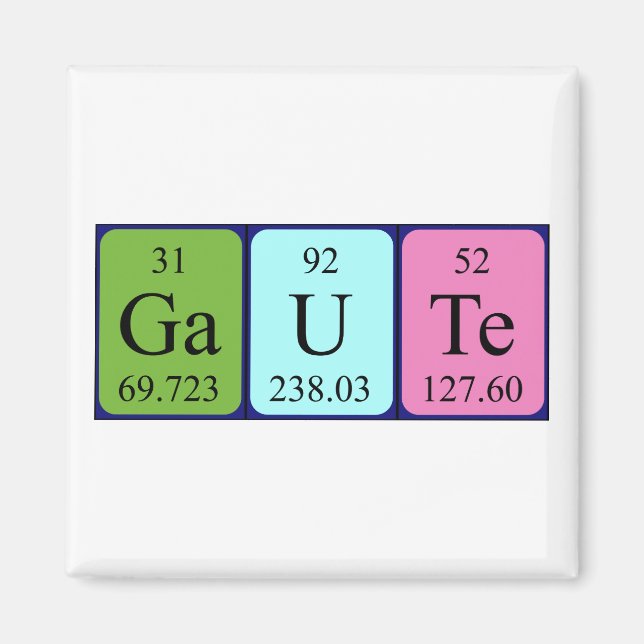 Gaute periodiskt återkommande magnet bord namn (Framsidan)