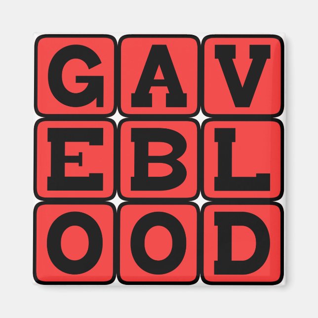 Gav Blod, Donatorns Dekret Magnet (Framsidan)