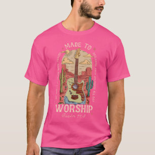 Gav till gudstjänst Boho Western Christian Guitar T Shirt