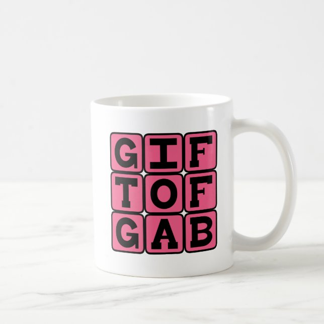 Gåva av pratsamhet, Allitterativt uttryck Kaffemugg (Höger)