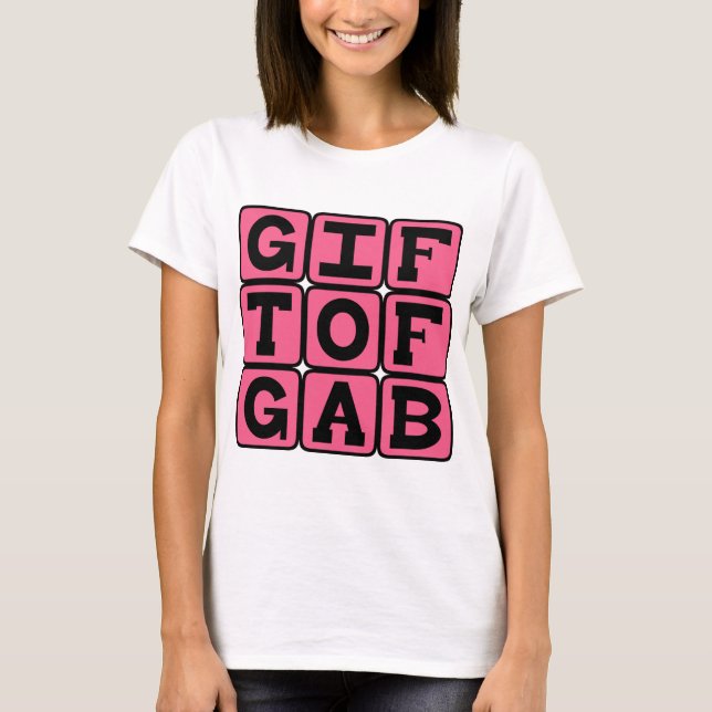 Gåva av pratsamhet, Allitterativt uttryck T-shirt (Framsida)