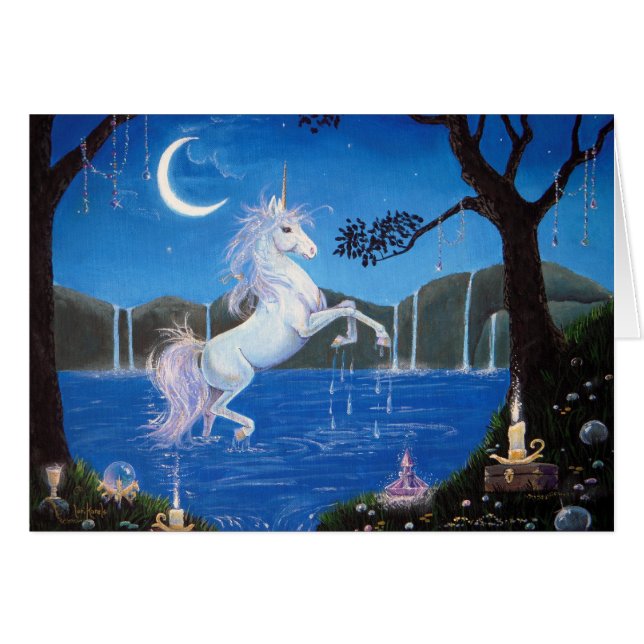 gåva av unicornen hälsningskort (Framsidan Horizontal)