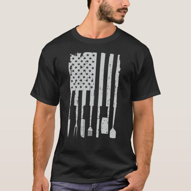 Gåva för amerikanska flaggan för knivar för t shirt (Framsida)