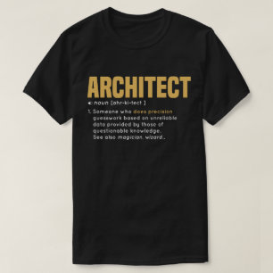 Gåva för ARKITEKTdefinitioncoola med gul färg T Shirt