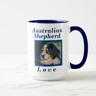 Gåva för australian shepherdkärlekhund för hen mugg