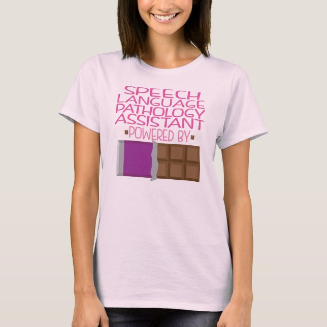 Gåva för choklad för assistent för t-shirt (Framsida)