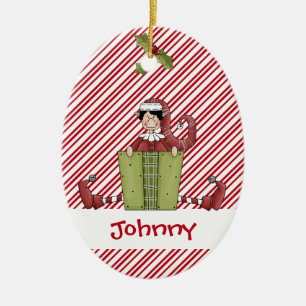 Gåva för Christmastime älvakompis Julgransprydnad Keramik