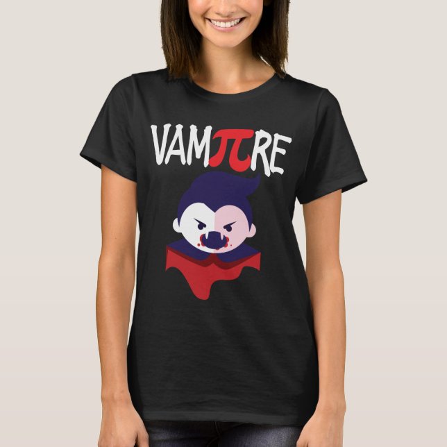 Gåva för dräkt för vampyr för Halloween Mathlärare T Shirt (Framsida)