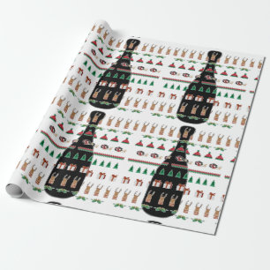 Gåva för flaska för julhelgdagchampagne presentpapper
