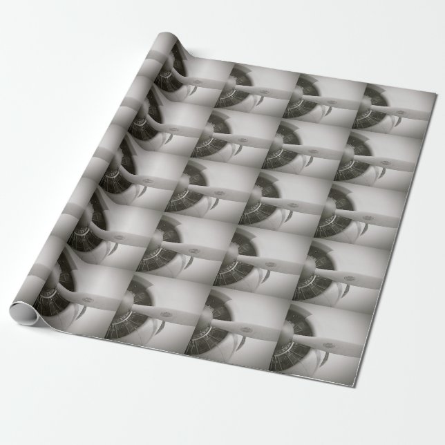 Gåva för flygplanpropeller som B&W slår in papper Presentpapper (Utrullad)