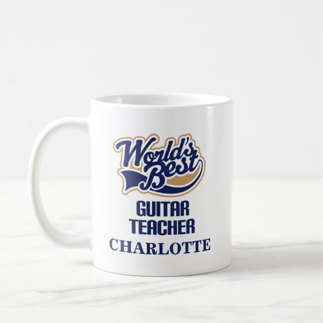 Gåva för gitarrlärarepersonlig mugg (Vänster)