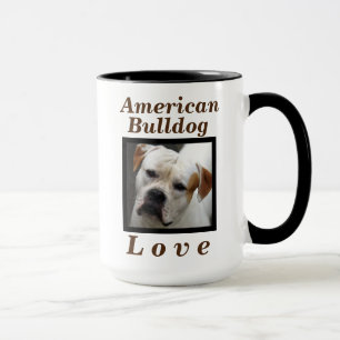 Gåva för hund "för amerikanbulldoggkärlek" fö mugg