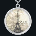 Gåva för kärlek för vintagefloraParis Eiffel torn Silverpläterat Halsband<br><div class="desc">En kärlekminnessak/gåva för älskare/nygift person/förlovning/bröllop/årsdag eller någon som har förtjust minnen i Paris. Fullständigt anpassade. Please personifierar den med din egna text eller tar alla dem bort.</div>