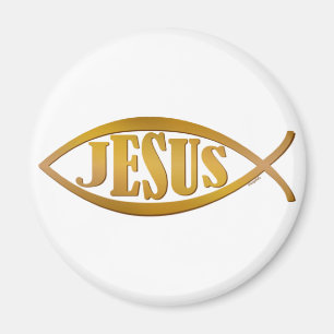 Gåva för kristen för Jesus fisksymbol Magnet